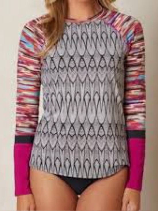 Prana Other - Prana Long Sleeve Rash Guard Swim Top Multicolor Print Size Medium